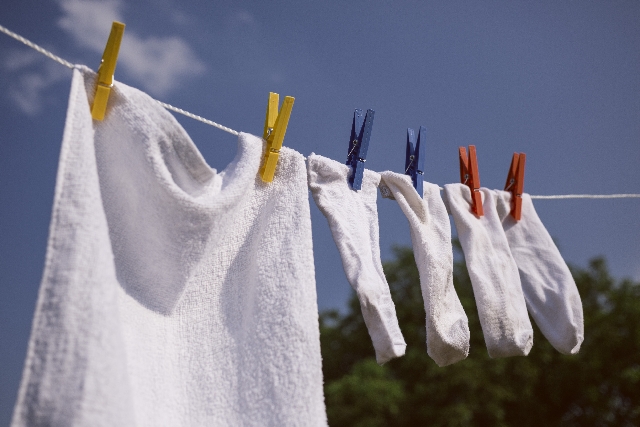 タオルと靴下の洗濯物